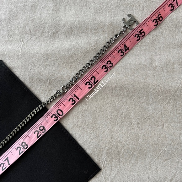 Auth Chanel 21A Crystal CC Logo Chain Belt w/ Ruthenium Hardware - Picture 9 of 12